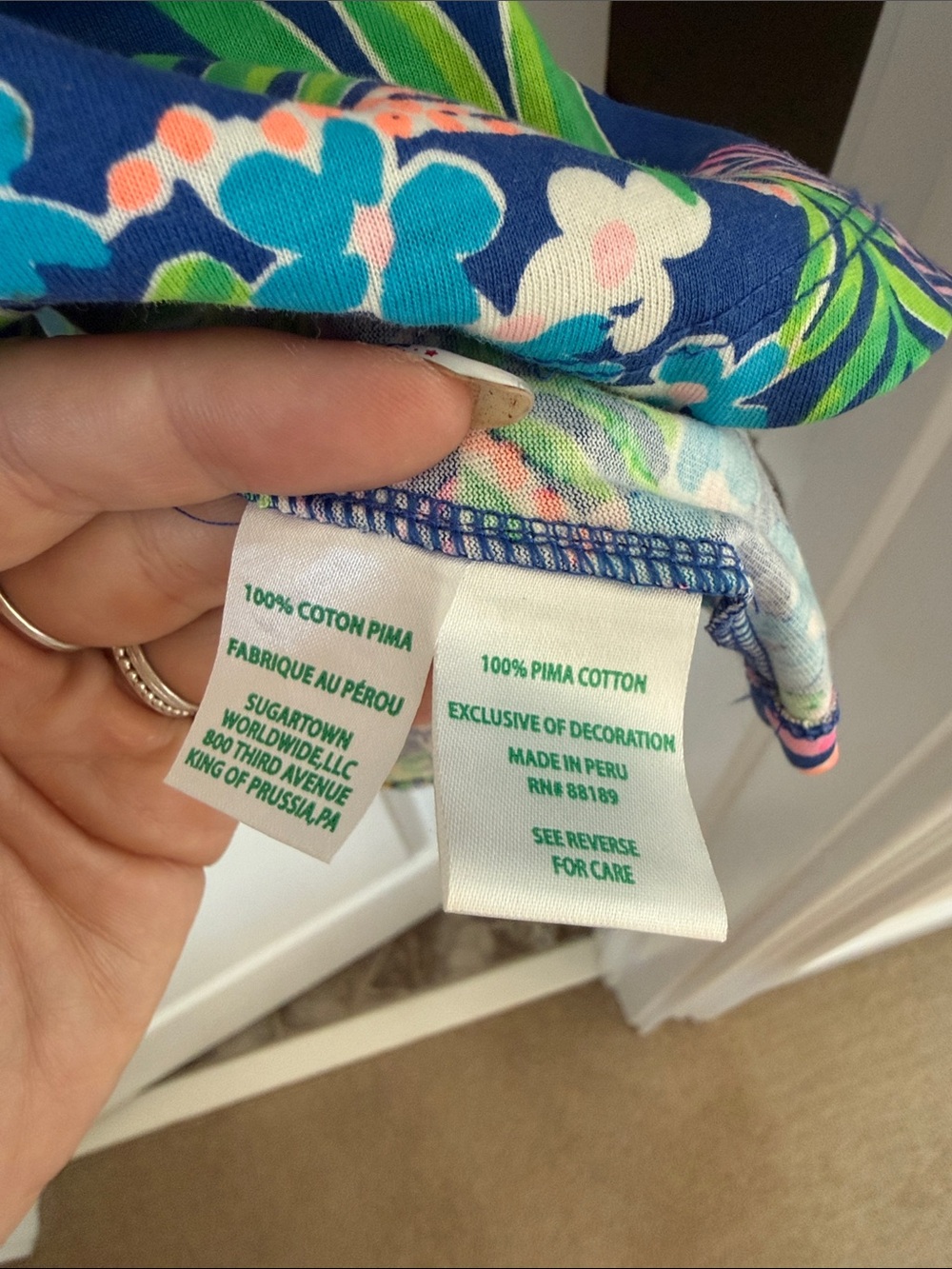 Lilly Pulitzer Tropical Print Shift Dress in Navy, Green & Pink - Picture 3 of 5